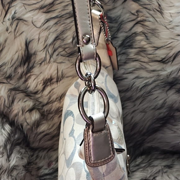 Coach Beige and Gray Signature Shoulder Bag - Picture 6 of 11